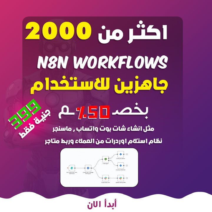 اكثر من 2000 ورك فلو n8n